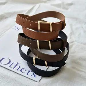 [콩심팥심]여성 사각 금장 버클 벨트 데일리 캐주얼룩 허리띠 랍슨유통