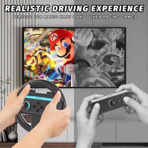 호환 RGEEK 2PCS Switch2용 시뮬레이션 레이싱 스티어링 휠 핸들 닌텐도 2 Driving JoyCon 컨트롤러 부착