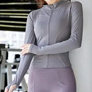 핑거홀 여성 요가복 상의 운동복 필라테스 긴팔 집업 요가 복