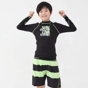 쿠기 남아 수영복 긴팔 주니어 래쉬가드 팬츠 세트 2p 어린이 남아