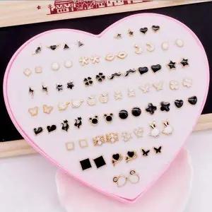 TBZ 36종 패션 귀걸이 세트 꽃 하트 여름 여자 나비 심플