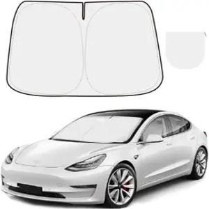 테슬라 모델 Y 3용 300T 선쉐이드 테슬라용 자동차 액세서리 2025 정리 가방이 있는 전면 창문 소유자를