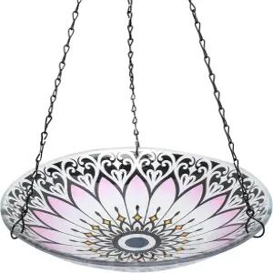 야외용 맘탑 걸이 새 목욕-새 목욕 - 12인치 유리 물그릇 모이통 정원 잔디 마당 장식