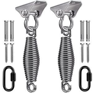 SELEWA 현관 그네 걸이 2팩 모래주머니 키트 걸이 스프링이 그네용 헤비 스틸 현관 실내 해먹 그네 스테인리스 장착된 듀티 호환 의자 그네 그네 걸이 천장형