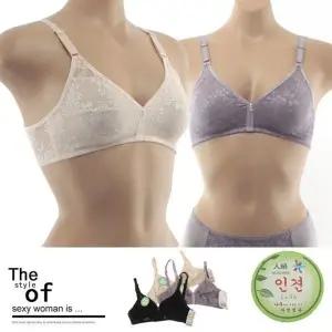 시원한 인견 쿨소재 크레오라 무봉제 노와이어 조절끈 여름