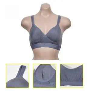 스포츠용 여성 노와이어 신축 밴드 브라탑 그레이 운동 속옷