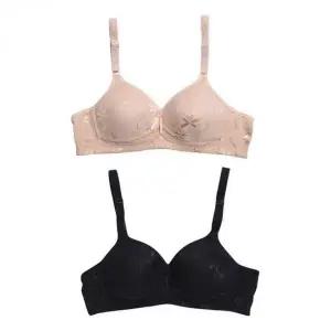 노와이어 플로럴 자가드 몰드 브라 메쉬라인 B컵
