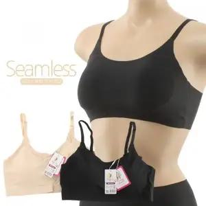 심리스 노와이어 여자 브라렛 끈조절 반컵 볼륨 브라탑 여름용 속옷