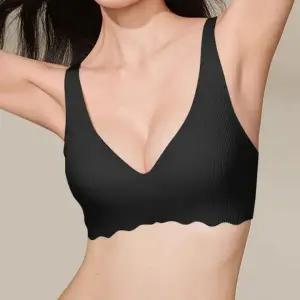 심리스 무봉제 노와이어 여성용 골지 속옷 브라 노라인 티 안나는