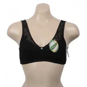 플라워 패턴 인견 노와이어 여성용 B컵 풀컵 브라