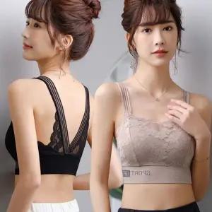 플라워 패턴 레이스 보정 스포츠 브라 여성용 리프팅 기능
