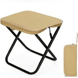 GIBENUO 접이식 캠핑 의자 휴대용 낚시 야외 하이킹 여행 피크닉용 경량 컴팩트 (카키)