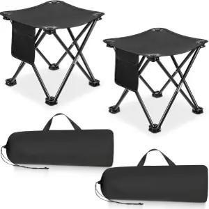 캠핑 스툴 2개입 13인치 휴대용 접이식 의자 사이드 포켓 포함 (캠핑 낚시 하이킹 정원 가꾸기 아웃도어