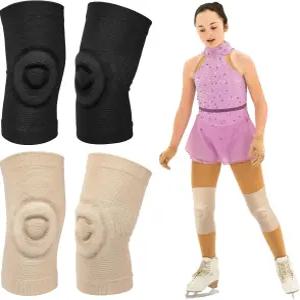 샤피 2 페어 피겨 스케이팅 무릎 패드 젤 댄스 쿠션 및 여성 남성용 통기성 소재 지원