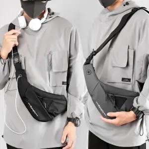 패션 크로스 남자 캐주얼 삼각 슬링백 가방 스포츠 스트릿 나일론