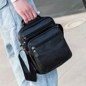 로지퍼 DT1223844 소가죽 크로스백 남자 가죽가방