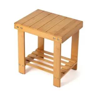 우드미니선반 겸 보조의자 스툴 보조스툴 대나무 인테리어 선반