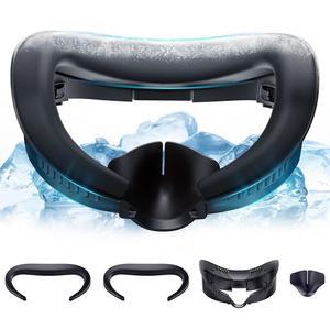 메타 퀘스트 호환되는 실크 패드 아이스 2개 3와 3S가 교체용 아닌 DESTEK 인터페이스 페이스 쿠션 쿨링