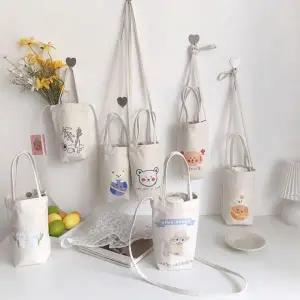 디자인 캔버스 에코 텀블러백 천 가방 미니 가벼운