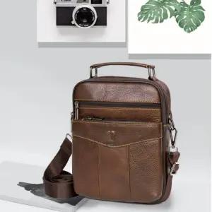 크로스백 빈티지 남성 가죽 투포켓