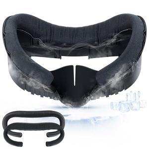 오큘러스 퀘스트 포함한 패드 방지 쿨링 쿠션 커버 있는 누수 VR 액세서리 패드 가죽 3용 1개 교체용 프레임이 1개 페이스 세트 패드를 메타 인터페이스 레코예