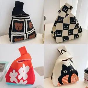 12컬러 손목 니트 미니 니트백 토트백 가방 캔버스백