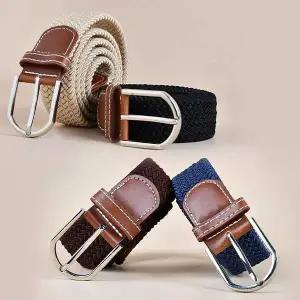 [콩심팥심]남성 구멍없는 꽈배기 니트 벨트 신축성 남자 허리벨트