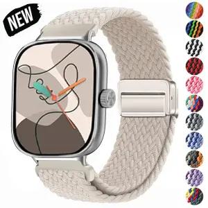 Xiaomi Redmi Watch 4 5 용 마그네틱 루프 Miband 8 pro/9 pro 밴드 스트랩 조절 가능한 땋은 스포츠