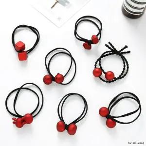 [골드스마일]리틀걸 앵두머리끈 7종세트 머리방울 밴드 끈 올림머리 머리방울