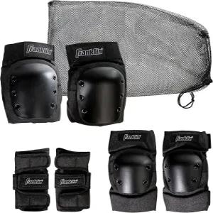 프랭클린 스포츠 청소년/성인 무릎 보호대 팔꿈치 손목 3 in 1 보호 세트 - 스케이트보드 자전거 타기