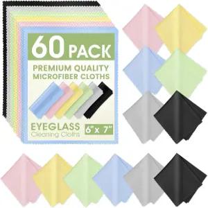 안경용 ZeefPod 60팩 극세사 클리닝 천 스크린용 6x7인치 프리미엄 렌즈 카메라 안경 휴대폰 LCD TV 화면