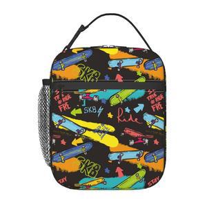 OPLP 스케이트보드 스포츠 도시락 가방 런치 여행용 용기 단열 피크닉 식품 학교 식사 직장 박스
