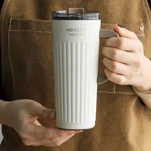 스테인레스 손잡이 빨대 텀블러 520ml