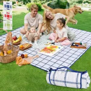 알반토르 초대형 피크닉 야외 담요 80인치 x 방수 접이식 캠핑 여행 공원 해변용 휴대용 매트 모래 방지