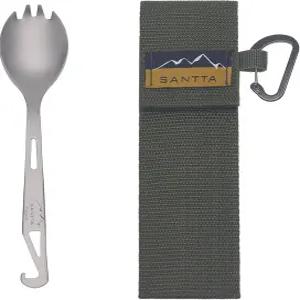 등산 및 여행을 위한 산타 티타늄 3-in-1 캠핑 포크 스푼 병따개 콤보 도구
