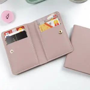 [콩심팥심]세로 6포켓 명함 신분증 신용카드 지갑 연보라1P 탄1P