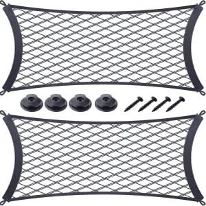 트렁크 RV 보트 가정용 화물 보관용 나사와 후크가 달린 JINGKE 소형 화물망 포켓 엘라스틱 메쉬 차량용