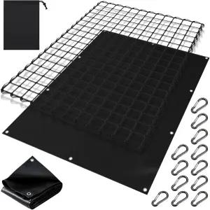 픽업 트럭 침대를 위한 브링 카고 네트 4피트 x 6피트 검은색 방수 침대 타프 5피트 7피트 헤비 듀티 커버