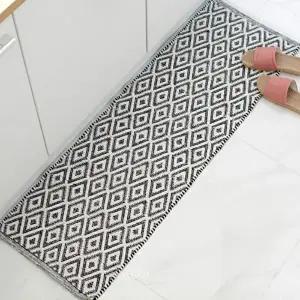 다이아 패턴 주방매트 부엌 키친 발판 깔개 면매트 (KYR-WB36353)