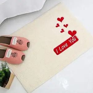 러브 발매트 쿠션 러그 욕실 발매트 깔개 발판 화이트 (KYR-WBF7885)