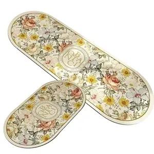 아이보리꽃 라운드 3세대 규조토매트 2종 주방매트 (KYR-WD097F8)