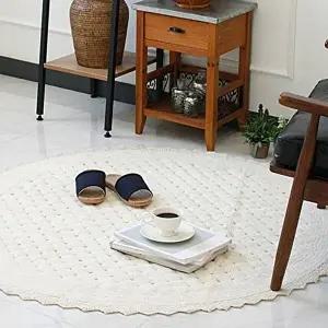 원형러그 120cm 아이방 면러그 침실 거실 인테리어 (KYR-W93FDC8)