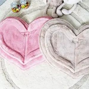 현관 거실 인테리어 소품 푹신한 하트 2중 발매트 (KYR-W5DA3F1)