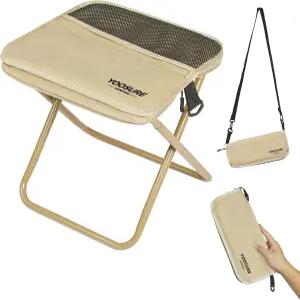 Yoosure 휴대용 접이식 캠프 스툴 측면 포켓 2개 포함 경량 캠핑 배낭 여행용 낚시 미니 의자 컴팩트 좌석