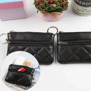 [셀러에이드]여행용 소품 2포켓 동전 보관 주머니 지갑 블랙 1P