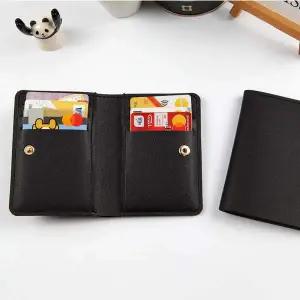 [셀러에이드]세로 6포켓 지폐 명함 신분증 신용카드 지갑 블랙 1P