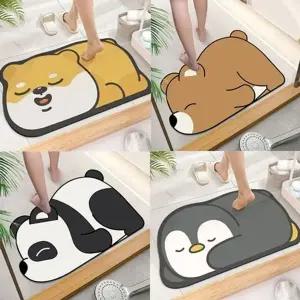 애니멀 규조토 발매트 동물 캐릭터 현관 욕실 화장실 (KYR-WD399D4)