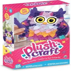 ORB 플러시크래프트 DIY 보라색 올빼미 베개 제작 키트 - 번호 체계별 지저분한 원단과 재봉이 필요 없음
