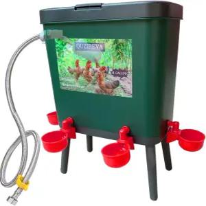 자동 치킨 워터러 셀프 필링 플로트 제어 가금류 급수기 4갤런 독립형 워터 분수 디스펜서 워터링 시스템