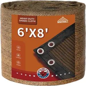 MVPNET 90 선쉐이드 천(그롬메트 포함) 6x8 FT 180GSM 헤비 듀티 HDPE 메쉬 방수 강화 가장자리 및 방청